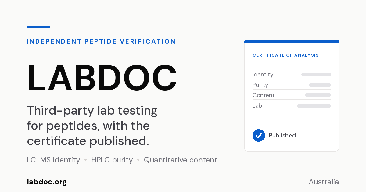 Labdox Course Images Peptide Lab Results — Australian & Global COAs | LabDoc